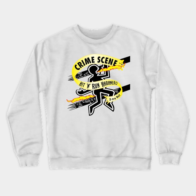 Crime Scene Hot Sauce Crewneck Sweatshirt by hideedoodle